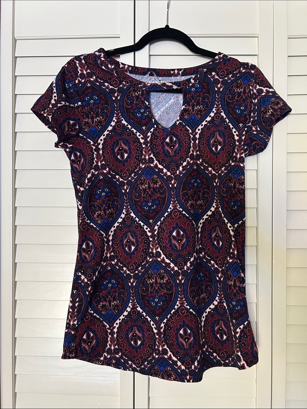 Joe Boxer Short Sleeve Printed Tee in Navy and Burgundy Size S